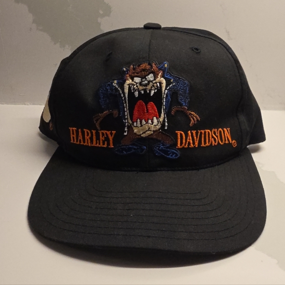 Harley-Davidson Tazmanian Devil Looney Tunes Black Cap with Embroidered Design